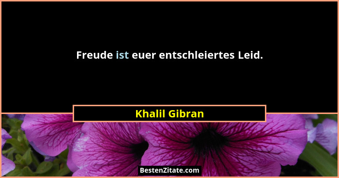 Freude ist euer entschleiertes Leid.... - Khalil Gibran
