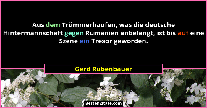 Aus dem Trümmerhaufen, was die deutsche Hintermannschaft gegen Rumänien anbelangt, ist bis auf eine Szene ein Tresor geworden.... - Gerd Rubenbauer