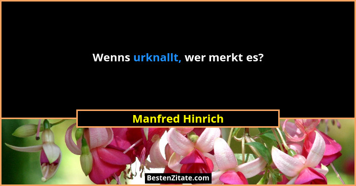 Wenns urknallt, wer merkt es?... - Manfred Hinrich