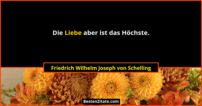 Die Liebe aber ist das Höchste.... - Friedrich Wilhelm Joseph von Schelling