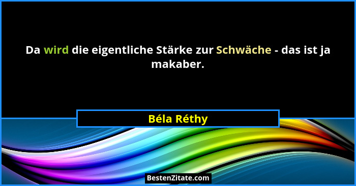 Da wird die eigentliche Stärke zur Schwäche - das ist ja makaber.... - Béla Réthy