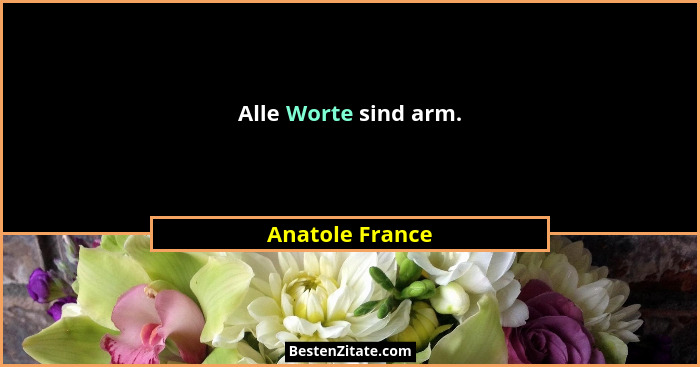 Alle Worte sind arm.... - Anatole France