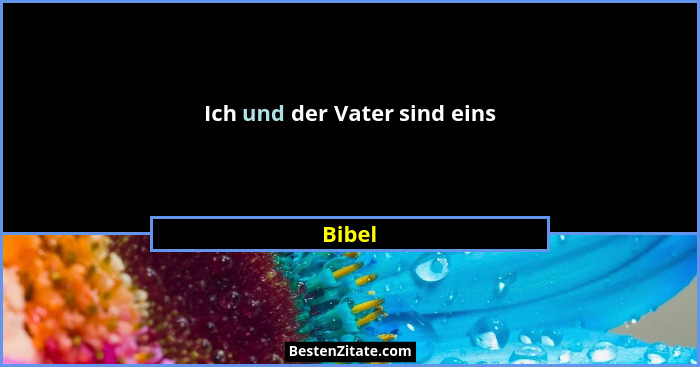 Ich und der Vater sind eins... - Bibel