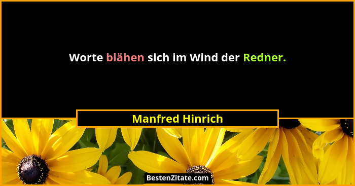 Worte blähen sich im Wind der Redner.... - Manfred Hinrich