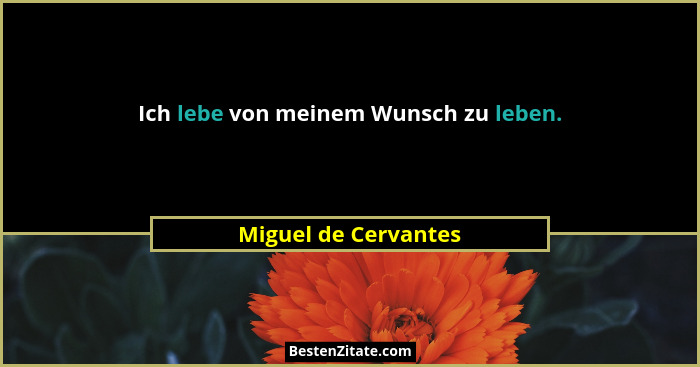 Ich lebe von meinem Wunsch zu leben.... - Miguel de Cervantes