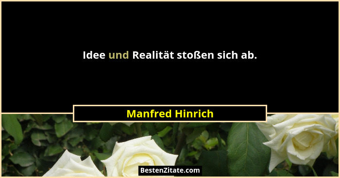 Idee und Realität stoßen sich ab.... - Manfred Hinrich