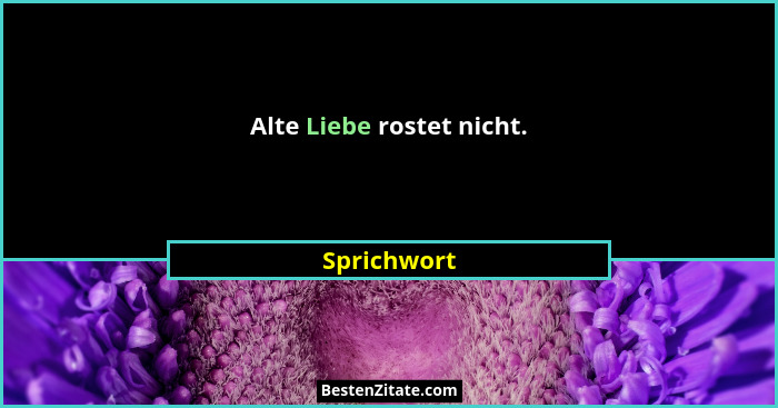 Alte Liebe rostet nicht.... - Sprichwort