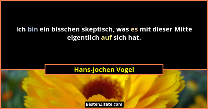 Ich bin ein bisschen skeptisch, was es mit dieser Mitte eigentlich auf sich hat.... - Hans-Jochen Vogel