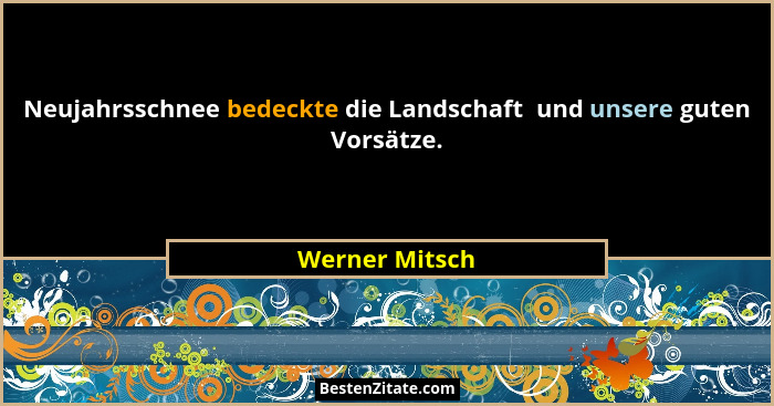 Neujahrsschnee bedeckte die Landschaft  und unsere guten Vorsätze.... - Werner Mitsch