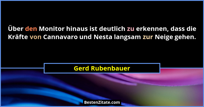 Über den Monitor hinaus ist deutlich zu erkennen, dass die Kräfte von Cannavaro und Nesta langsam zur Neige gehen.... - Gerd Rubenbauer