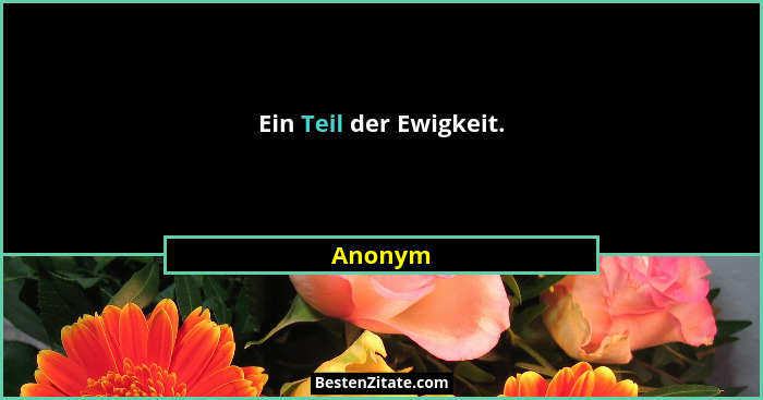 Ein Teil der Ewigkeit.... - Anonym