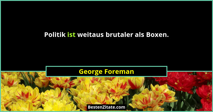 Politik ist weitaus brutaler als Boxen.... - George Foreman