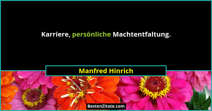Karriere, persönliche Machtentfaltung.... - Manfred Hinrich