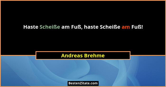 Haste Scheiße am Fuß, haste Scheiße am Fuß!... - Andreas Brehme