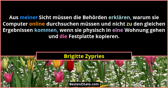 Aus meiner Sicht müssen die Behörden erklären, warum sie Computer online durchsuchen müssen und nicht zu den gleichen Ergebnissen k... - Brigitte Zypries