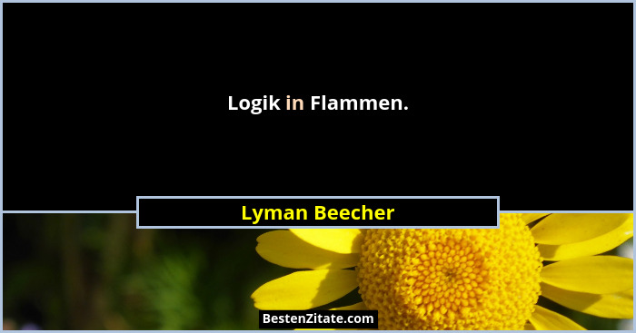 Logik in Flammen.... - Lyman Beecher
