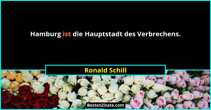 Hamburg ist die Hauptstadt des Verbrechens.... - Ronald Schill