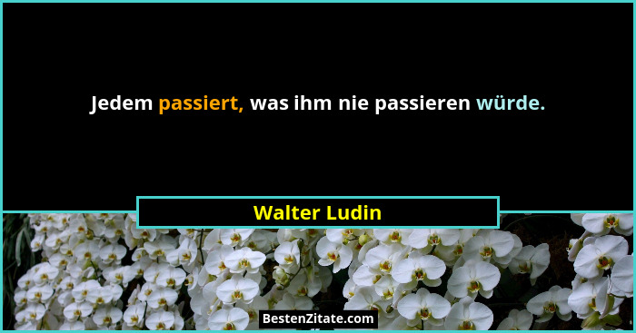 Jedem passiert, was ihm nie passieren würde.... - Walter Ludin
