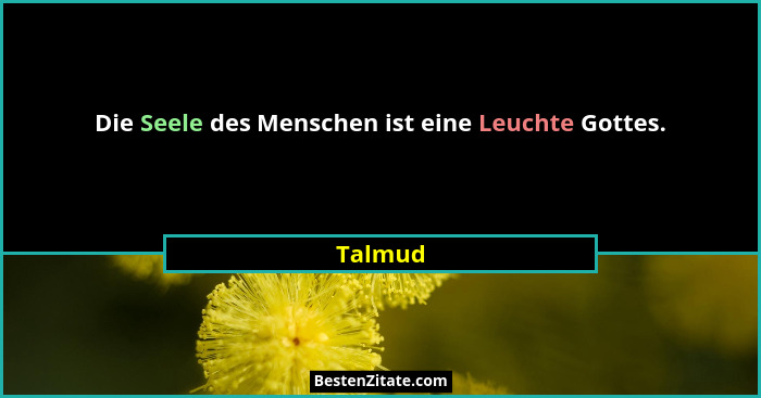 Die Seele des Menschen ist eine Leuchte Gottes.... - Talmud