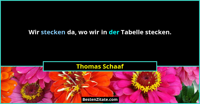 Wir stecken da, wo wir in der Tabelle stecken.... - Thomas Schaaf