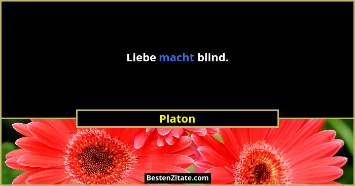 Liebe macht blind.... - Platon