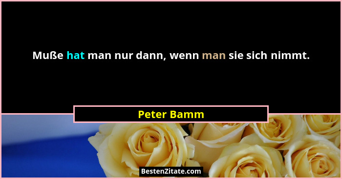 Muße hat man nur dann, wenn man sie sich nimmt.... - Peter Bamm