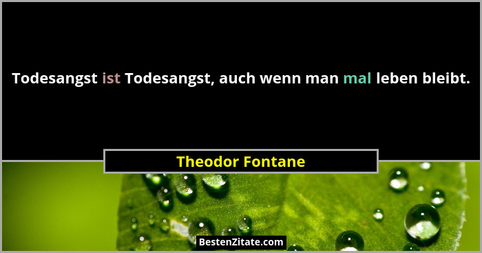 Todesangst ist Todesangst, auch wenn man mal leben bleibt.... - Theodor Fontane