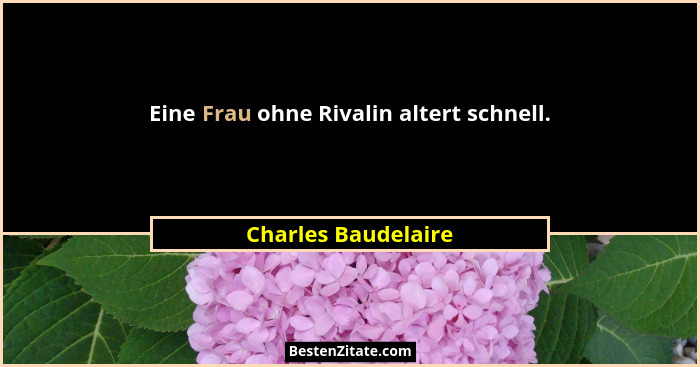 Eine Frau ohne Rivalin altert schnell.... - Charles Baudelaire