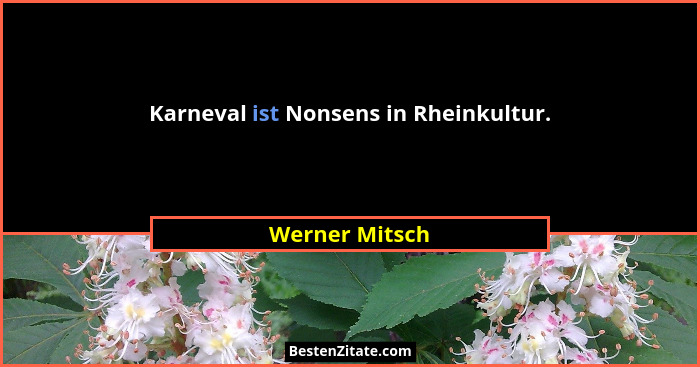 Karneval ist Nonsens in Rheinkultur.... - Werner Mitsch