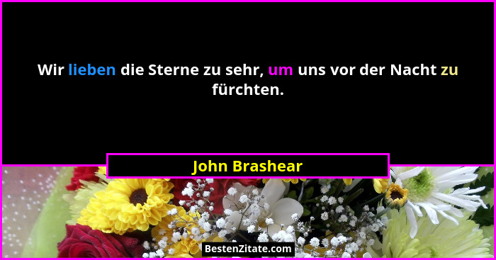 Wir lieben die Sterne zu sehr, um uns vor der Nacht zu fürchten.... - John Brashear