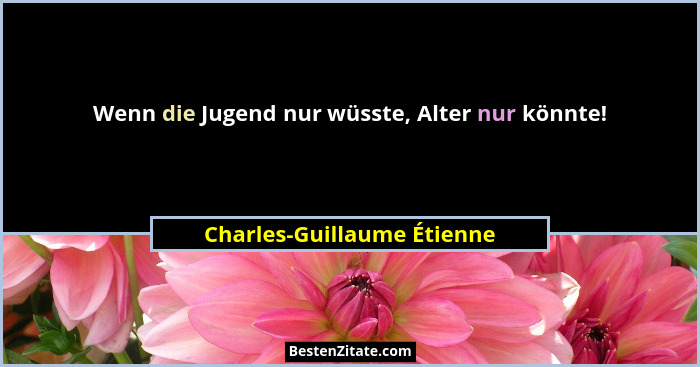 Wenn die Jugend nur wüsste, Alter nur könnte!... - Charles-Guillaume Étienne