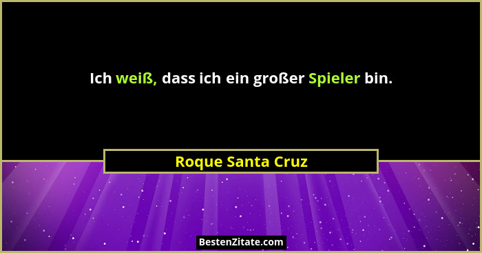 Ich weiß, dass ich ein großer Spieler bin.... - Roque Santa Cruz