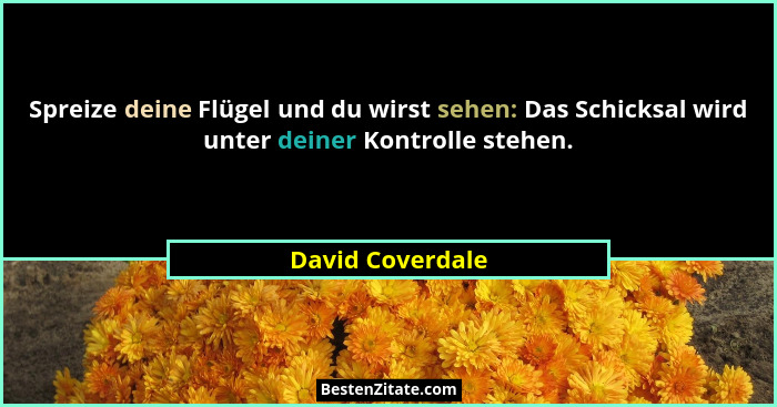 Spreize deine Flügel und du wirst sehen: Das Schicksal wird unter deiner Kontrolle stehen.... - David Coverdale