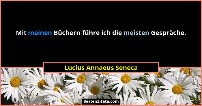 Mit meinen Büchern führe ich die meisten Gespräche.... - Lucius Annaeus Seneca