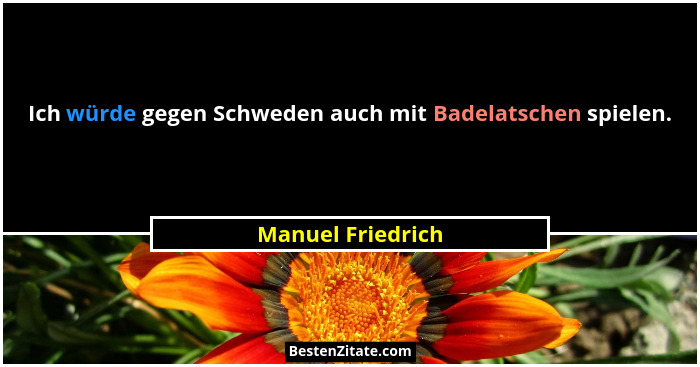Ich würde gegen Schweden auch mit Badelatschen spielen.... - Manuel Friedrich