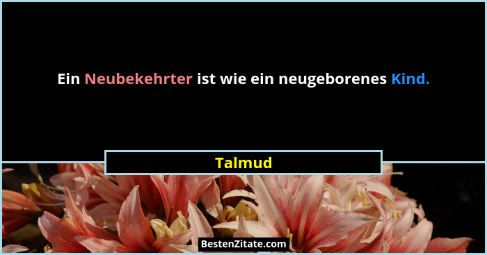 Ein Neubekehrter ist wie ein neugeborenes Kind.... - Talmud