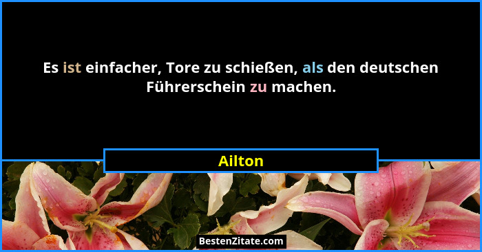 Es ist einfacher, Tore zu schießen, als den deutschen Führerschein zu machen.... - Ailton