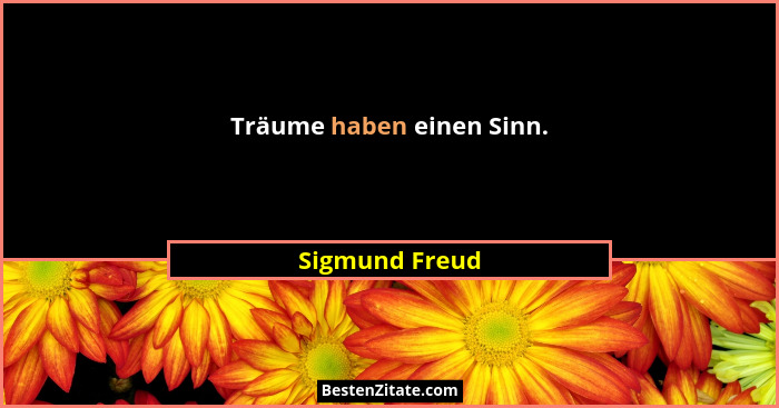 Träume haben einen Sinn.... - Sigmund Freud