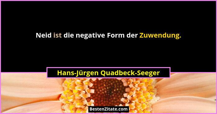 Neid ist die negative Form der Zuwendung.... - Hans-Jürgen Quadbeck-Seeger