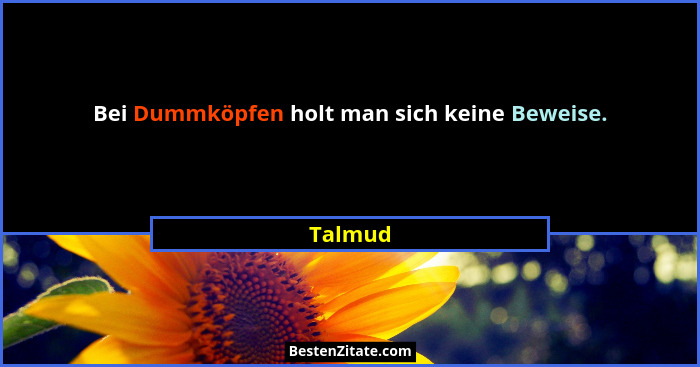 Bei Dummköpfen holt man sich keine Beweise.... - Talmud