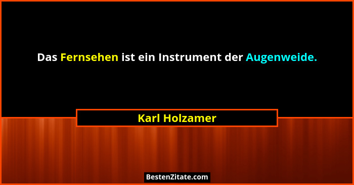 Das Fernsehen ist ein Instrument der Augenweide.... - Karl Holzamer