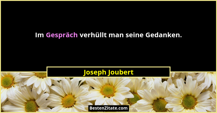 Im Gespräch verhüllt man seine Gedanken.... - Joseph Joubert
