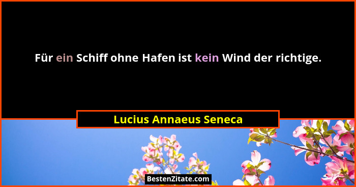 Für ein Schiff ohne Hafen ist kein Wind der richtige.... - Lucius Annaeus Seneca