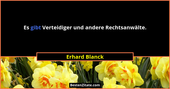 Es gibt Verteidiger und andere Rechtsanwälte.... - Erhard Blanck