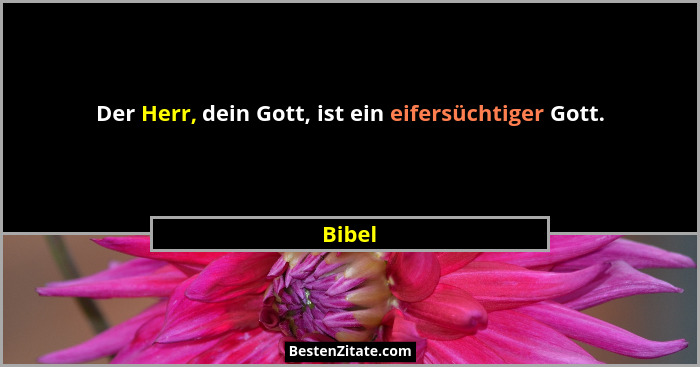 Der Herr, dein Gott, ist ein eifersüchtiger Gott.... - Bibel