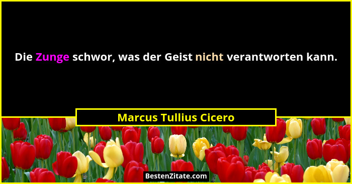 Die Zunge schwor, was der Geist nicht verantworten kann.... - Marcus Tullius Cicero