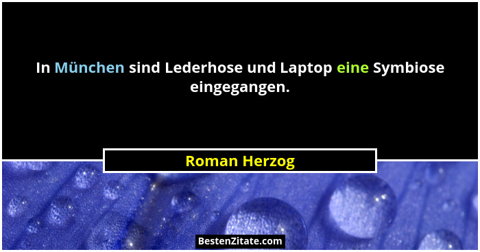 In München sind Lederhose und Laptop eine Symbiose eingegangen.... - Roman Herzog
