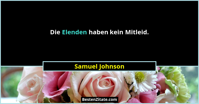 Die Elenden haben kein Mitleid.... - Samuel Johnson