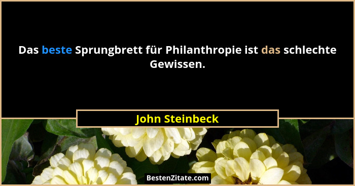 Das beste Sprungbrett für Philanthropie ist das schlechte Gewissen.... - John Steinbeck