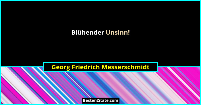 Blühender Unsinn!... - Georg Friedrich Messerschmidt